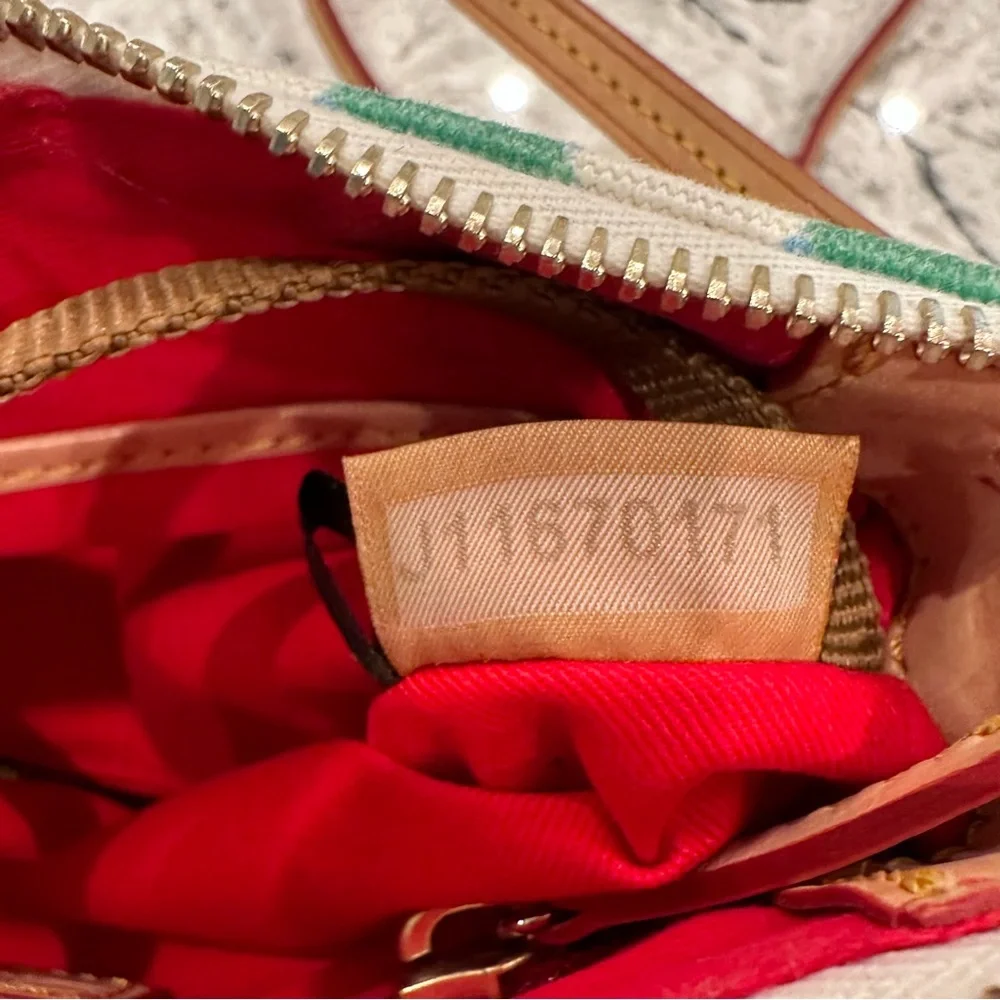 Dooney & Bourke Elsie Ginger Blue and Green Gingham Crossbody Purse